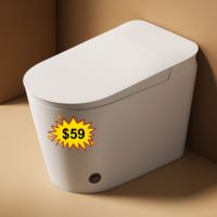 WC intelligent électrique en céramique pour hôtel, cuvette de toilette intelligente monobloc à poser au sol, télécommande, chauffant