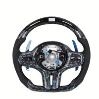 Volant chauffant à fond plat en fibre de carbone pour BMW Volante M40i X3 G01 M40i X4 M40i G02 M5 F10 F90 E60 E39 F91m8 F30 2020