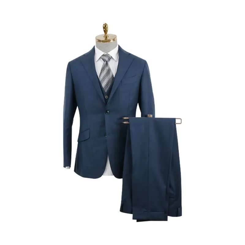 AOSHI Full Canvas 2021New design custom suit fabric 100% wool Full canvas fashion man 3 piece suit