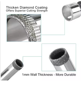 Prêt à expédier, marque GREE, jeu de forets à trous diamantés électro-plaqués de 10 mm, longueur totale de 50 mm, garantie 1 an, pour le perçage - Product Image 3