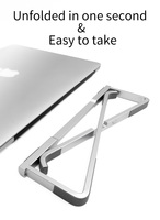 Nouveau support d'ordinateur portable pliable en alliage d'aluminium léger, support réglable portable pour ordinateur portable de 12 à 17 pouces