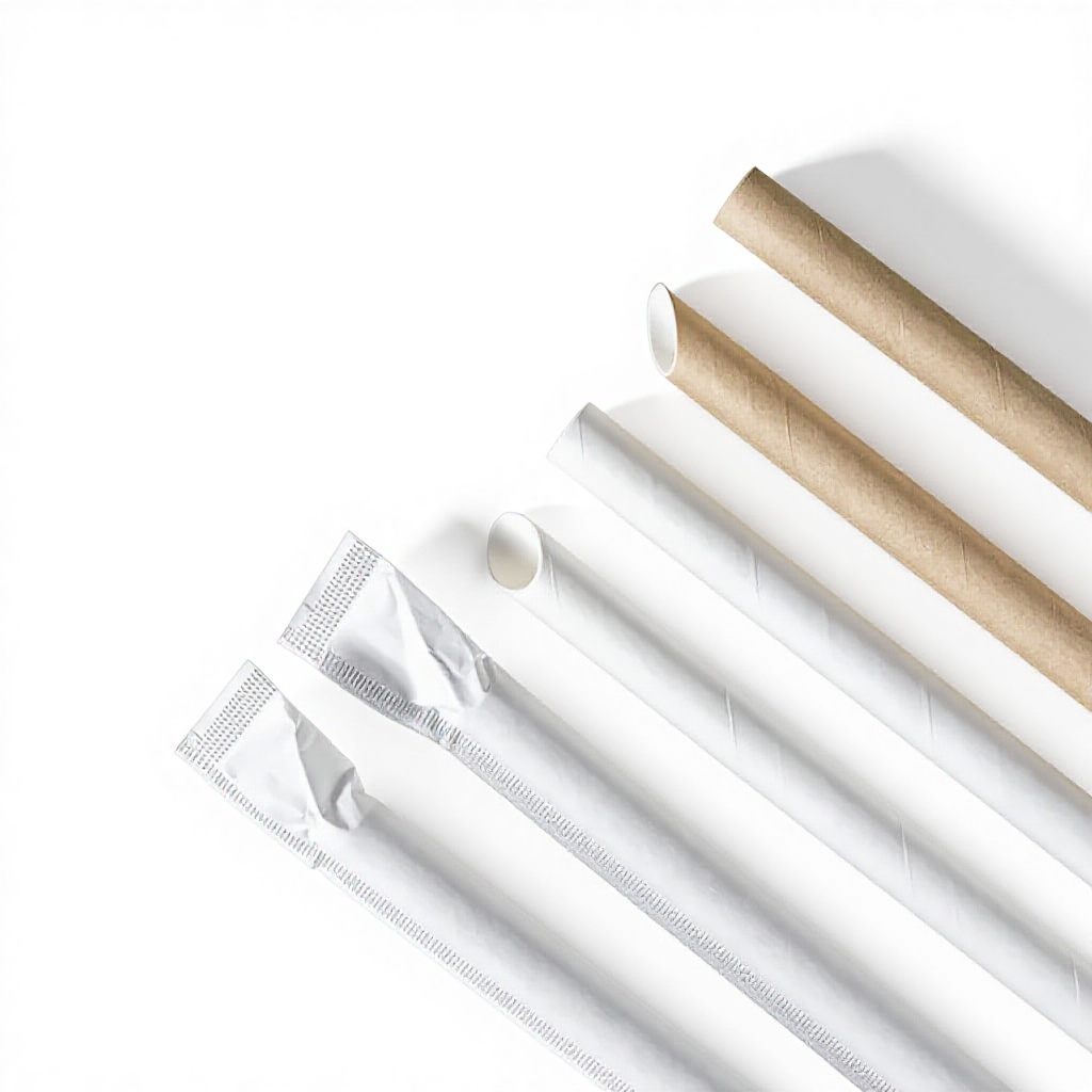 Straight Paper Straws Disposable Food-Grade Eco-Friendly Biodegradable Individually Wrapped Coffee Straws