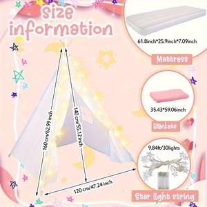 Paquete de 6 Tiendas de Campaña Tipo Tipi <span class=keywords><strong>para</strong></span> Fiestas Infantiles, Tienda de Juegos <span class=keywords><strong>para</strong></span> Interiores y Exteriores, Regalos de <span class=keywords><strong>Cumpleaños</strong></span> - Product Image 2