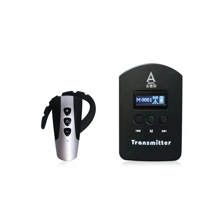 Draadloos Audiogids Systeem Met Oorhaak Ontvanger Simultane Vertaling Apparaat Headset Tour Guide Tolk