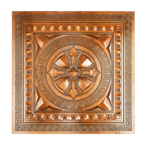 Paneles Decorativos Cuadrados de PVC para Techo, Color Cobre, para Interiores de Hoteles, Librerías y Bares, Fácil Instalación en Rejilla PL01 - Product Image 3