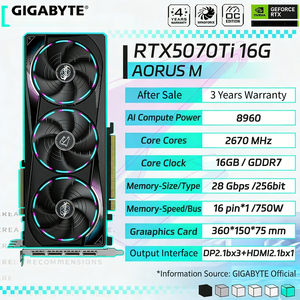 NUEVA Tarjeta Gráfica GIGABYTE GeForce RTX 5070Ti AORUS M 16GB GDDR7 256Bit para Computadoras de Escritorio, Componentes para Juegos, en Stock - Product Image 2