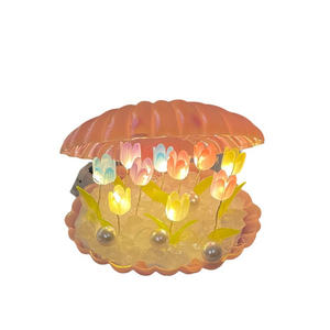 Fait à la main led coquille tulipe veilleuse thermorétractable <span class=keywords><strong>Film</strong></span> bricolage matériel chevet ornement décor à la maison pour mère petite amie Gif - Product Image 2