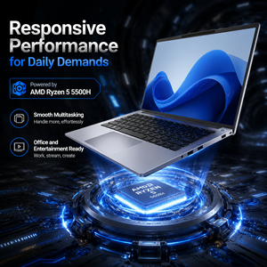 Portátil Empresarial de 14 Pulgadas, AMD Ryzen 5 5500H, 16 GB de RAM, 512 GB SSD, Ordenador Profesional para Oficina y Estudiantes, 1920x1200 AM - Product Image 2
