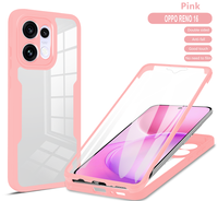 Étui de téléphone à couverture intégrale à 360 degrés pour OPPO Reno 16 5G/Reno 16 Pro, protecteur d'écran avant transparent en TPU + acrylique + PET