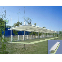 Estructura de Membrana con Armazón de Acero Directo de Fábrica, Impermeable, Resistente al Fuego y al Viento, Tamaño y Color Personalizables, Cobertizo para Estacionamiento de Autos