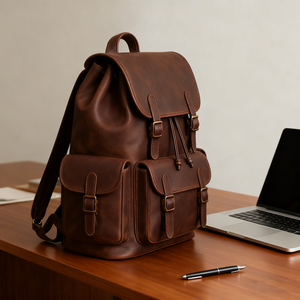 <span class=keywords><strong>Zaino</strong></span> in <span class=keywords><strong>Pelle</strong></span> Personalizzato da 15 Pollici per Laptop, <span class=keywords><strong>Zaino</strong></span> Vintage da Viaggio in Vera <span class=keywords><strong>Pelle</strong></span> Resistente per <span class=keywords><strong>Uomo</strong></span> in Offerta - Product Image 2