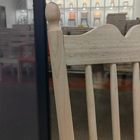 Hôtel moderne cuisine café restaurant en bois chaise de salle à manger semi-fini en bois massif Windsor chaise fourni en usine en bois de caoutchouc