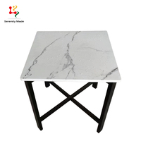 Mobilier Commercial d'hôtellerie 70x70 CM, Table carrée en pierre frittée, Table à manger d'hôtel