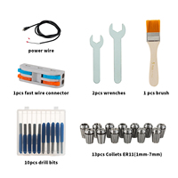 Kit de moteur de broche refroidi par air Zhong Hua Jiang 500W 0.5KW avec roulement BT30 pour machine de gravure CNC et perçage