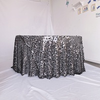 Nappe noire à paillettes rondes Payette pour Banquet de mariage
