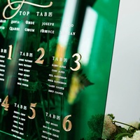 Tableau des sièges en acrylique 3D vert émeraude et or personnalisé élégant signalisation de mariage personnalisée trouvez votre décor de réception de siège