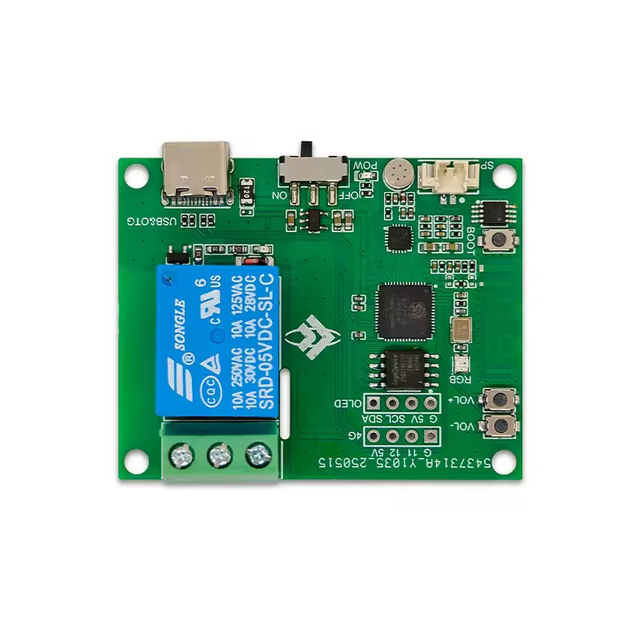 ESP32-AI 1-channel Voice Control Relay Module Speech Recognition Onboard Microphone Amplifier Speaker TYPE-C Interface