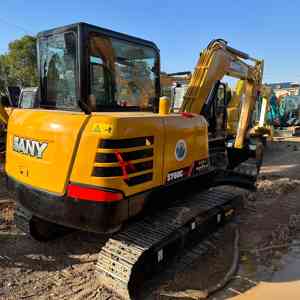 Mini-excavatrice SANY SY60C d'occasion de 6 tonnes avec chenilles en caoutchouc en option pour la rénovation agricole, des jardins et municipale - Product Image 1