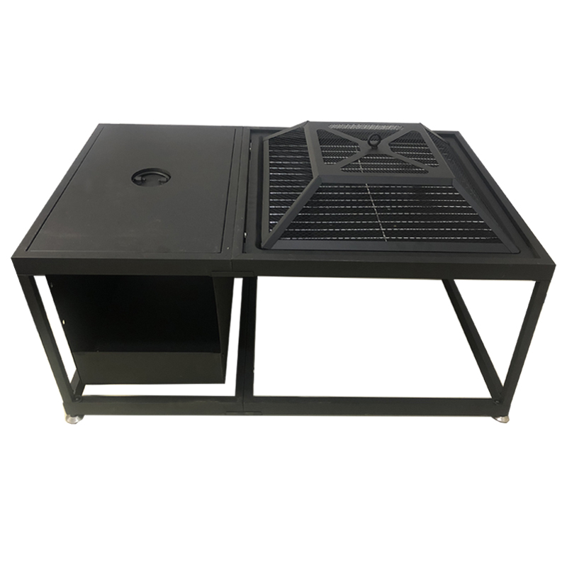 New rectangular fire pit table firewood savings outdoor heating yard party