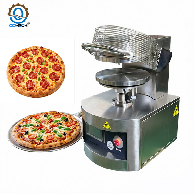 QDMECH Stainless Steel Electric Pizza Crust Forming Machine, Food Grade Safety Pizza Base Presser for Daily Heavy Use