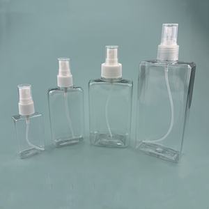 50mlフラットスクエアペット/PPプラスチックスプレーボトルポンプ100ml透明フラットスクエア香水瓶300mlフラットスクエアスプレーボトル - Product Image 1