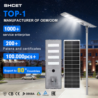 Lampadaire solaire LED étanche IP65 300W 400W 500W à haut lumen pour autoroute et parc, tout-en-un, intégré
