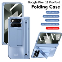 Étui de protection antichoc de luxe compatible avec Google Pixel 11 Fold, avec support pour stylet et charnière à ressort, couverture intégrale