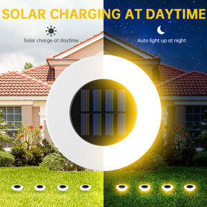 Paquete de 1 Lámpara Solar para Exteriores, Luces LED de 360° para Suelo, IP65 Impermeable, con Encendido/Apagado, para Jardín, Patio, Entrada de Vehículos - Product Image 4