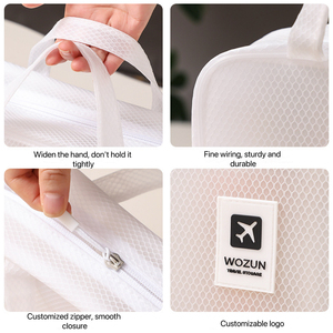 Shenzhen Factory Customizable Luxury Makeup Bags Waterproof <strong>Travel</strong> <strong>Toiletry</strong> Bag With Zipper Seal Black Printed Logos From China - Product Image 2