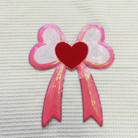 Patchs thermocollants personnalisés en gros pour la Saint-Valentin, grands nœuds, cœurs, paillettes, broderies en chenille pour vêtements