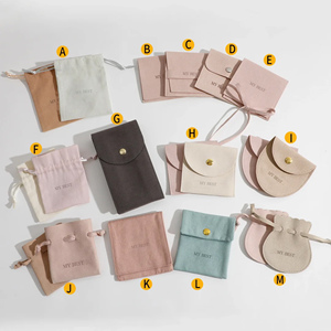 Nhà máy trực tiếp Cá nhân hóa đồ trang sức sang trọng lưu trữ túi tùy chỉnh Da Lộn Túi đồ trang sức với chứng chỉ - Product Image 6