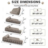 Lit pour chat et chien en fausse fourrure moderne avec chauffage, coussin en tissu imitation fourrure de lapin, forme en L, housse amovible et lavable