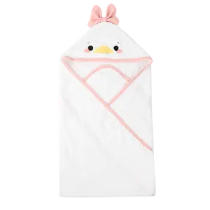Asciugamani con cappuccio per bambini organici a forma di animale realizzati in morbido tessuto di spugna di cotone sostenibile ecologico
