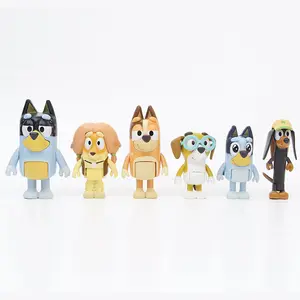12 pezzi figure di animazione dei cartoni animati Bluei modellini di ornamenti dalmata articolazioni per cuccioli di bambini mobili regali per auto giocattoli ornamenti