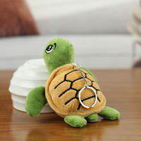 Petit porte-clés tortue de mer en peluche, accessoire de sac en forme d'animal en peluche