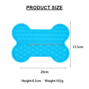Alfombrilla de Silicona para Lamer para Mascotas, Diseño Único 2023, Forma de Hueso, Color Azul, Segura, Limpia, de Silicona, Anti-Asfixia, para Perros - Product Image 5
