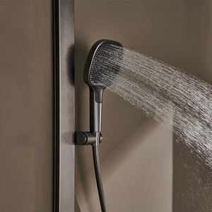 Ensemble de douche thermostatique de luxe pistolet gris laiton bain douche robinet numérique <span class=keywords><strong>piano</strong></span> clé salle de bain système de douche - Product Image 4