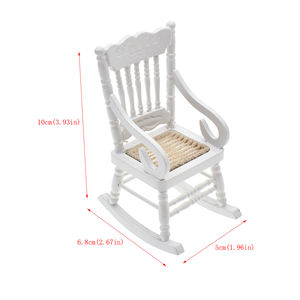 ILAND Dollhouse Meubles Lit Bébé Lit Pépinière Chambre Placard Ensemble Chaise Berçante Cheval de Bataille Pour Maison de Poupée Accessoires - Product Image 6