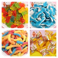 Fabricant de bonbons en gros, bonbons aux fruits, bonbons en forme de dauphin de dessin animé, requins gélifiés bleus, bonbons en vrac, bonbons sucrés