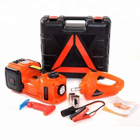 Kit de changement de pneu d'urgence 3 en 1 12V 5 tonnes pour berline et SUV, cric hydraulique électrique, clé à chocs et gonfleur de pneus, lumière LED