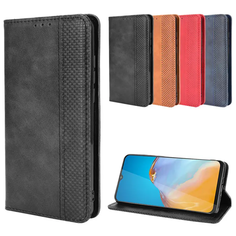 Jmax Retro Magnetic Buckle Flip PU Wallet Phone Cover Leather Case For Cubot C30 /P40/X30/Note 7 20 Pro