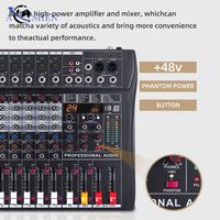 Console de mixage audio professionnelle 12 canaux 24 DSP 48V Phantom USB pour karaoké et DJ