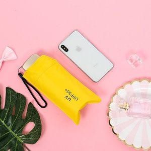 Tùy Chỉnh Phẳng Năm Gấp 6 Xương Sườn Bảo Vệ UV <span class=keywords><strong>Mini</strong></span> Ô Windproof Trọng Lượng Nhẹ Dù Di Động Với Logo - Product Image 5