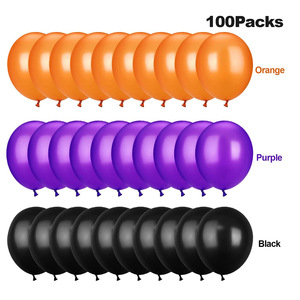 12 Inch Thick Round Latex <b>Balloons</b> 100 Halloween bar Dance Party <b>Decoration</b> and Arrangement Supplies - Product Image 2