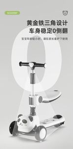 Nouveau scooter pour enfants à 3 roues, pliable d'une seule main, avec roues en caoutchouc légères et confortables, permettant de s'asseoir et de rouler - Product Image 5