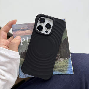 Suitable for iPhone 17 case, new simple silicone wavy magnetic full-cover shockproof <b>phone</b> case - Product Image 5
