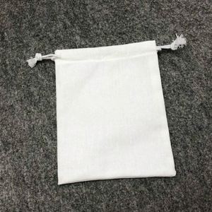 Pochette en lin personnalisée, emballage pour bijoux en coton, sac à cordon en coton biologique avec logo pour mariage, fête, rangement, cadeau - Product Image 3