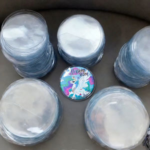 Funda Protectora Transparente <span class=keywords><strong>de</strong></span> PVC Suave para Botones Redondos, Cubierta Protectora Circular <span class=keywords><strong>de</strong></span> Plástico PVC, Piezas para Máquina <span class=keywords><strong>de</strong></span> Hacer Botones - Product Image 1