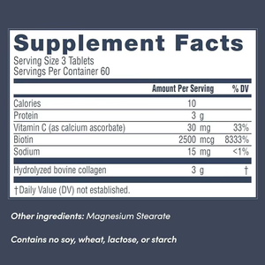 Paquet OEM Peau éclatante et cheveux plus épais Peptides de collagène Supplément Marchandises rapides Vitamine C Biotine Super Collagène Comprimés - Product Image 2