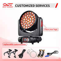 Professioneller 37*15W RGBW 4-in-1 LED Zoom Wash Moving Head Scheinwerfer mit Hoher Helligkeit, DMX/Master-Slave/Auto-Run-Steuerung für Disco und DJ